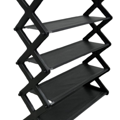 Nordic Wind Cross 5 Tier 15 Shoe Rack Black