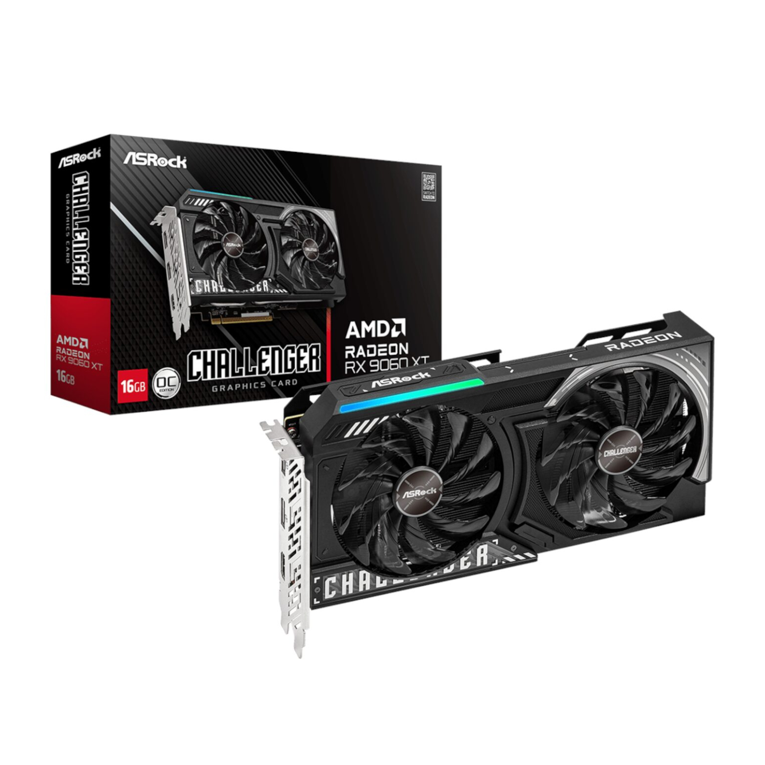 ASRock Radeon RX 9060 XT Challenger 16GB OC Graphics Card (RDNATM 4, PCIe 5.0)